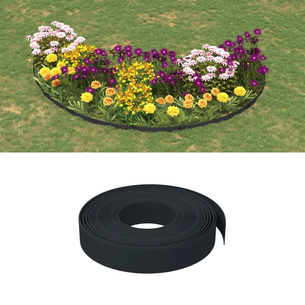 Bordature da Giardino 5 pz Nere 10 m 10 cm in Polietilene CFW4720551