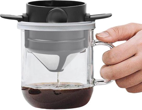 Filtro per caffè riciclabile, 1-2 tazze, filtro permanente per caffè, in acciaio inossidabile, filtro per tè, filtro per caffè senza carta per campeggio, ufficio, casa