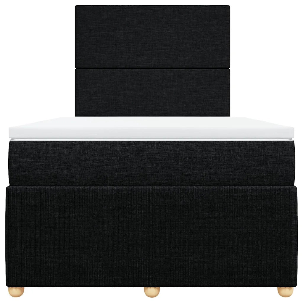 Giroletto a Molle con Materasso Nero 120x200 cm in Tessuto 3292018