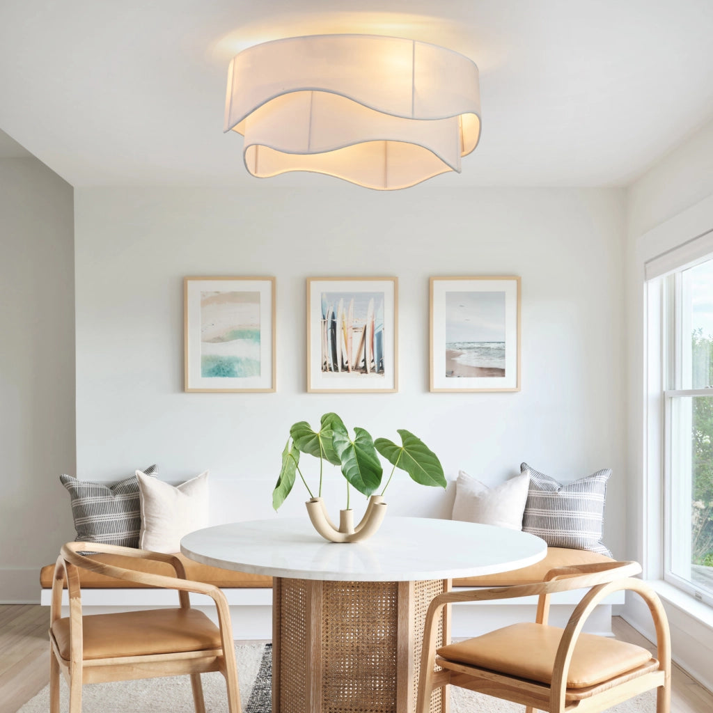 Ventilatore da soffitto con luce e 6 velocità; tessuto e plastica oro e bianco