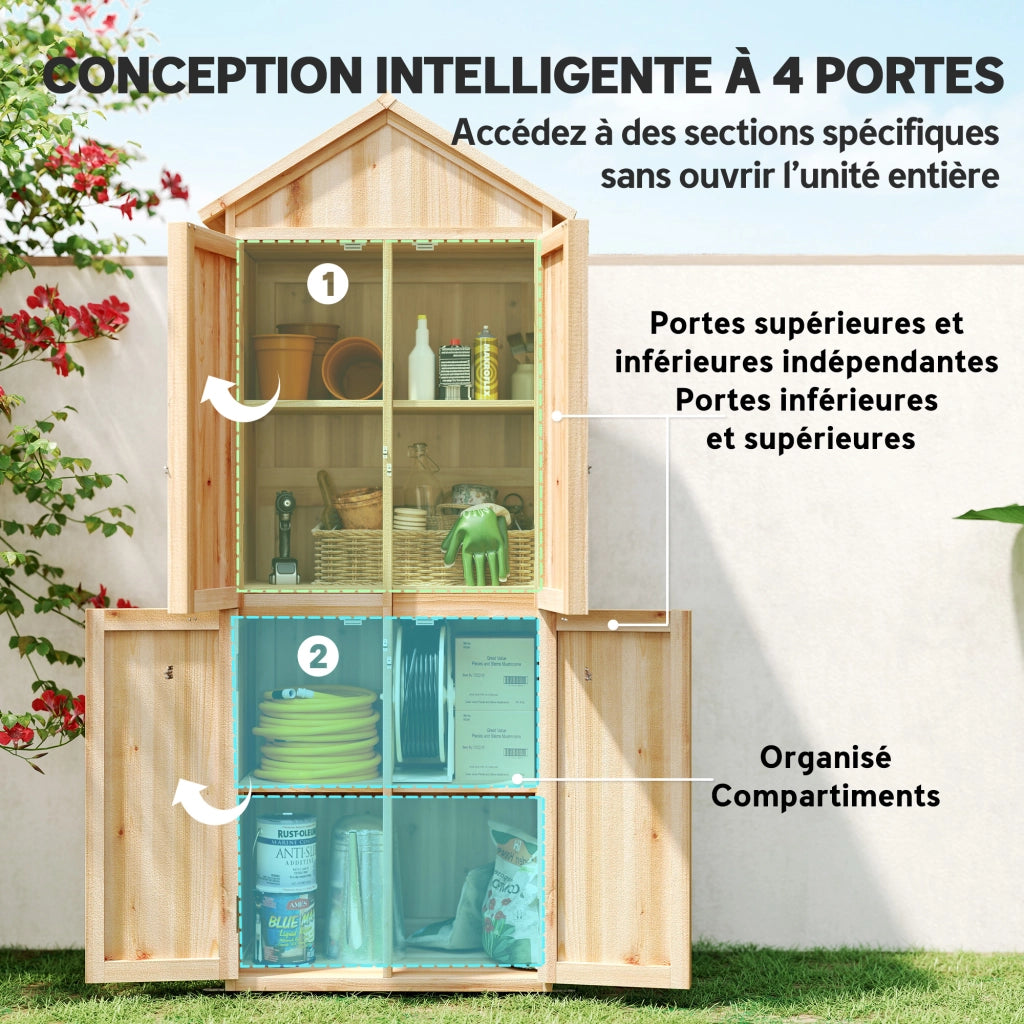 Casetta da Giardino in Legno ¨C zephmum ¨C Legno Naturale 82x50x190cm