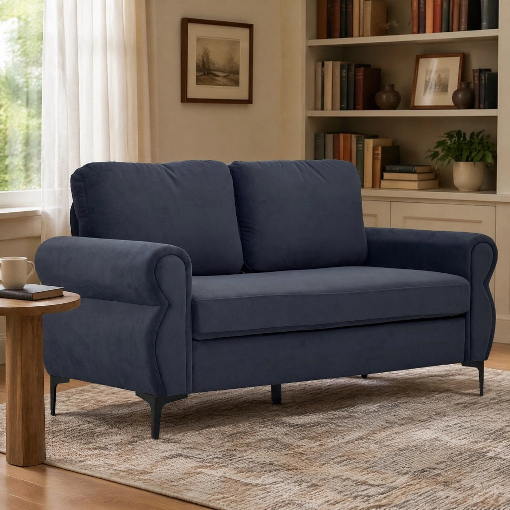 Divano dritto 3 posti con seduta ergonomica e rivestimenti sfoderabili in tessuto metallo e legno Grigio scuro