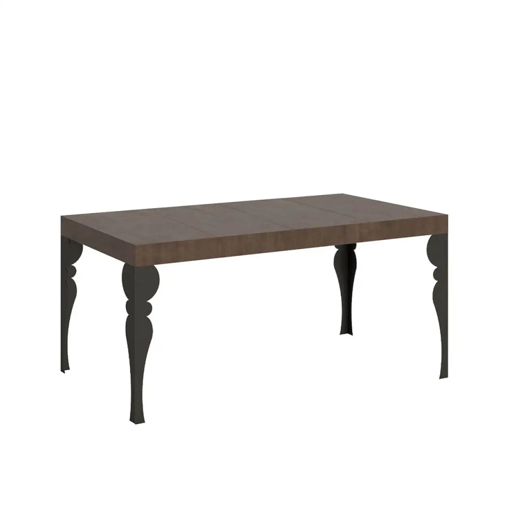 Tavolo allungabile 130/390x90 cm Paxon Premium colore noce gambe antracite