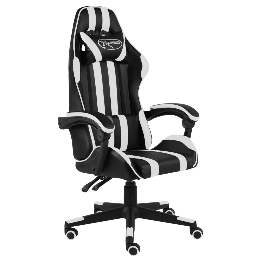 Sedia/seduta girevole da ufficio per uso al computer studio videogiochi e similpelle bianca 02_0024226