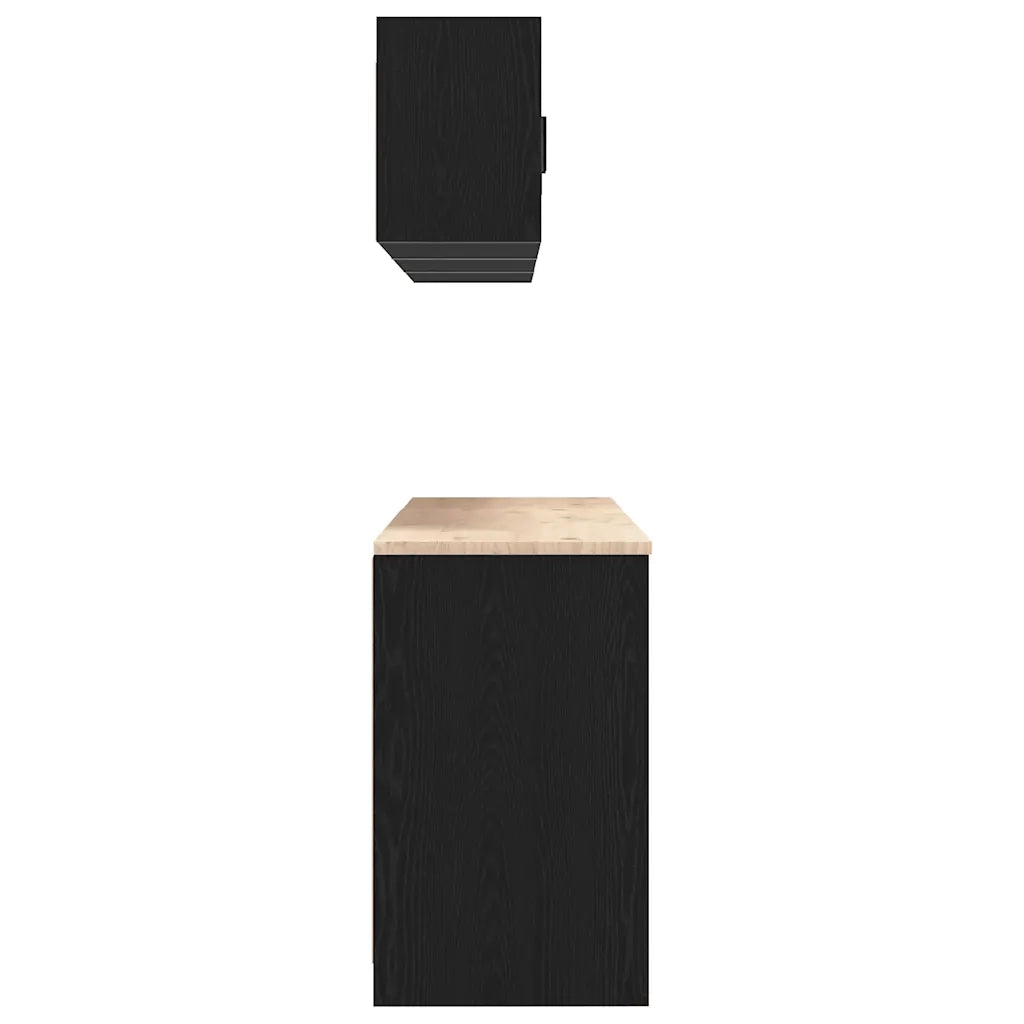 Armadi da Garage 6 pz Neri in Legno Multistrato 3328342