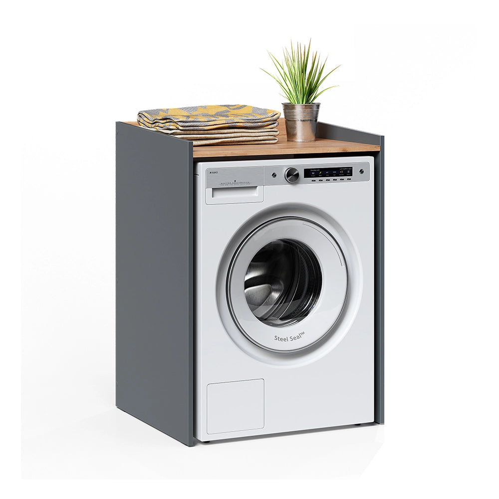 Mobile lavatrice Viktor Antracite/Rovere dorato 67.8 x 94.6 cm con cerchio Vicco