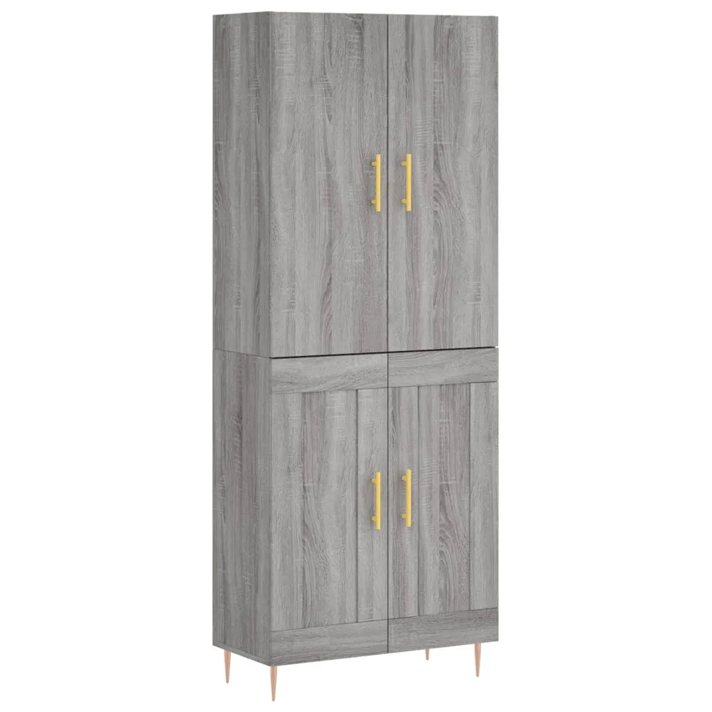 Credenza-Buffet-Armadio da cucina Grigio Sonoma 69,5x34x180 cm in Legno Multistrato 121793