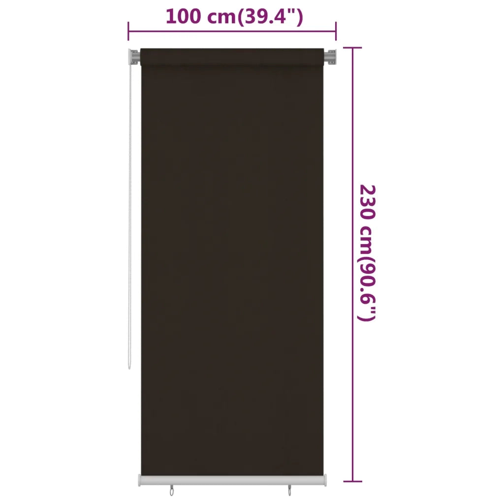 Tenda a Rullo per Esterni 100x230 cm Marrone HDPE 312980