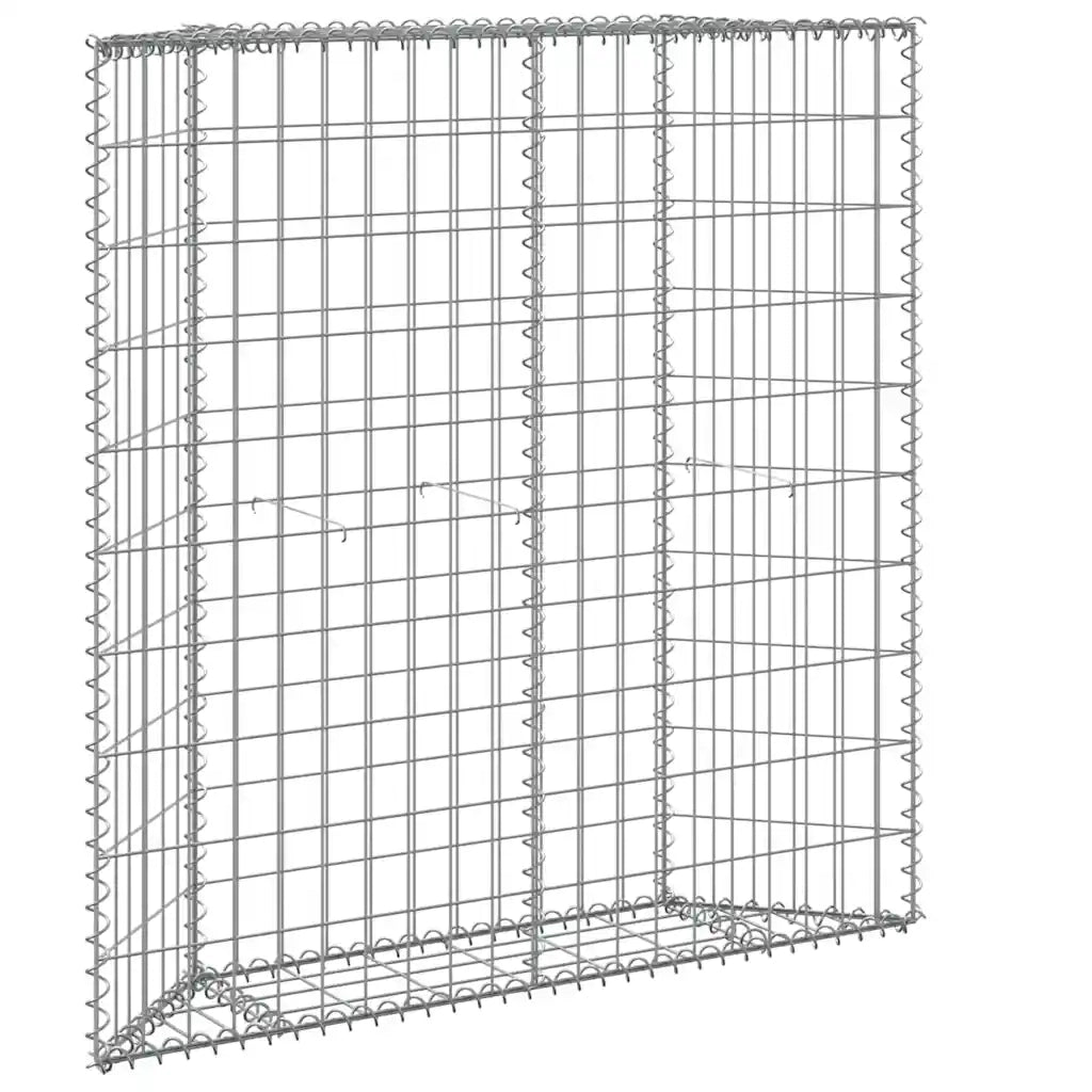 Gabbione Letto Rialzato Trapezio Acciaio Zincato 100x20x100 cm