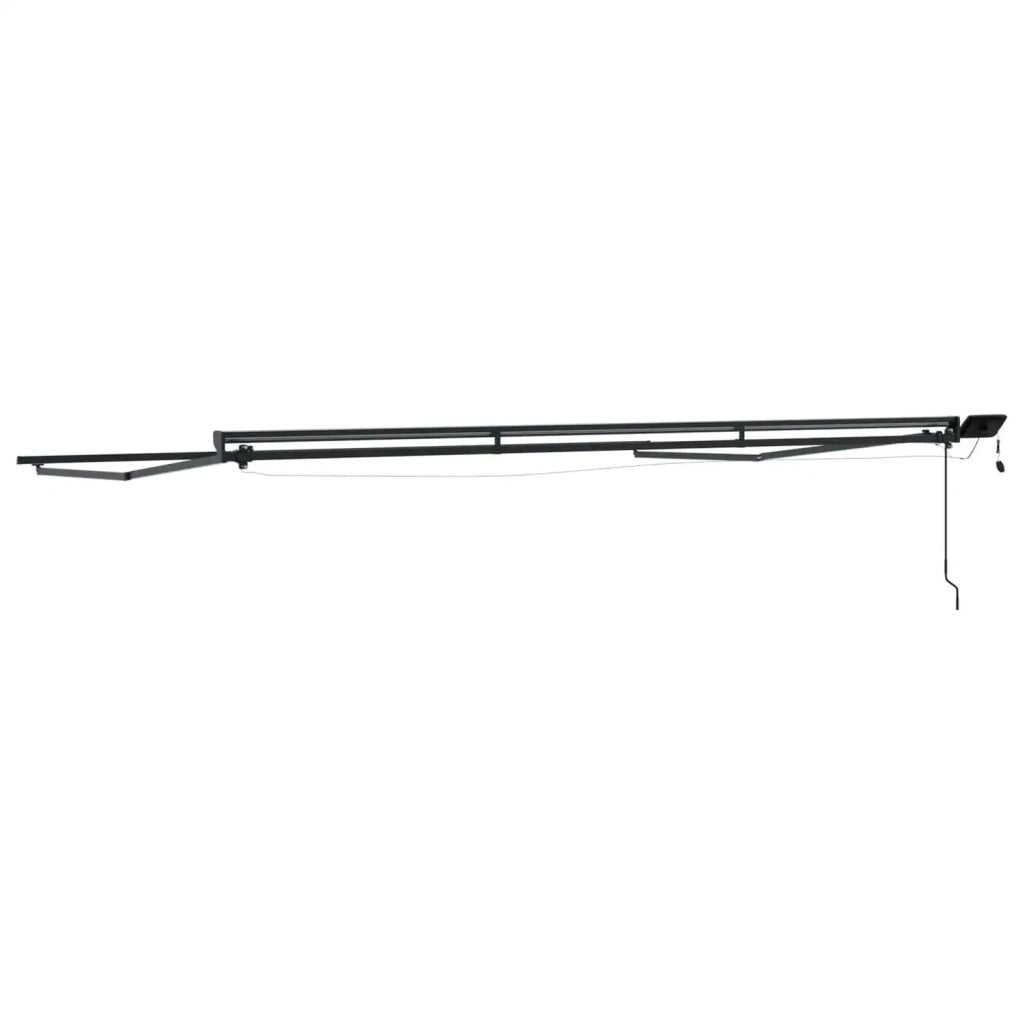 Cornice per Tenda Manuale con LED Antracite 4 × 3 m Alluminio