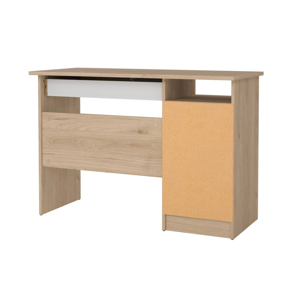 Scrivania Franklin, Scrittoio multiuso, Tavolo per ufficio porta PC, Piano di lavoro, 109x49 h76 cm, Rovere
