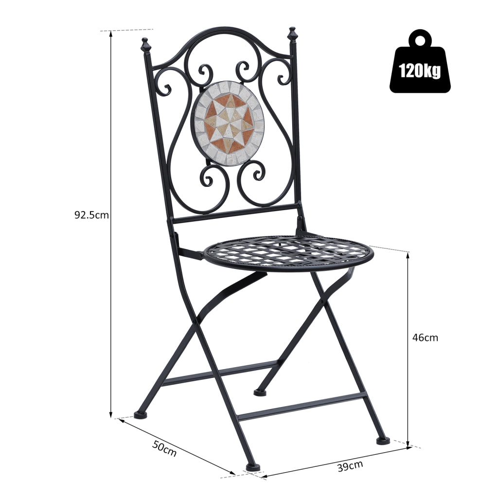 Sedia da giardino pieghevole ¨C Zephmum ¨C Nero 50x40x94,5 cm