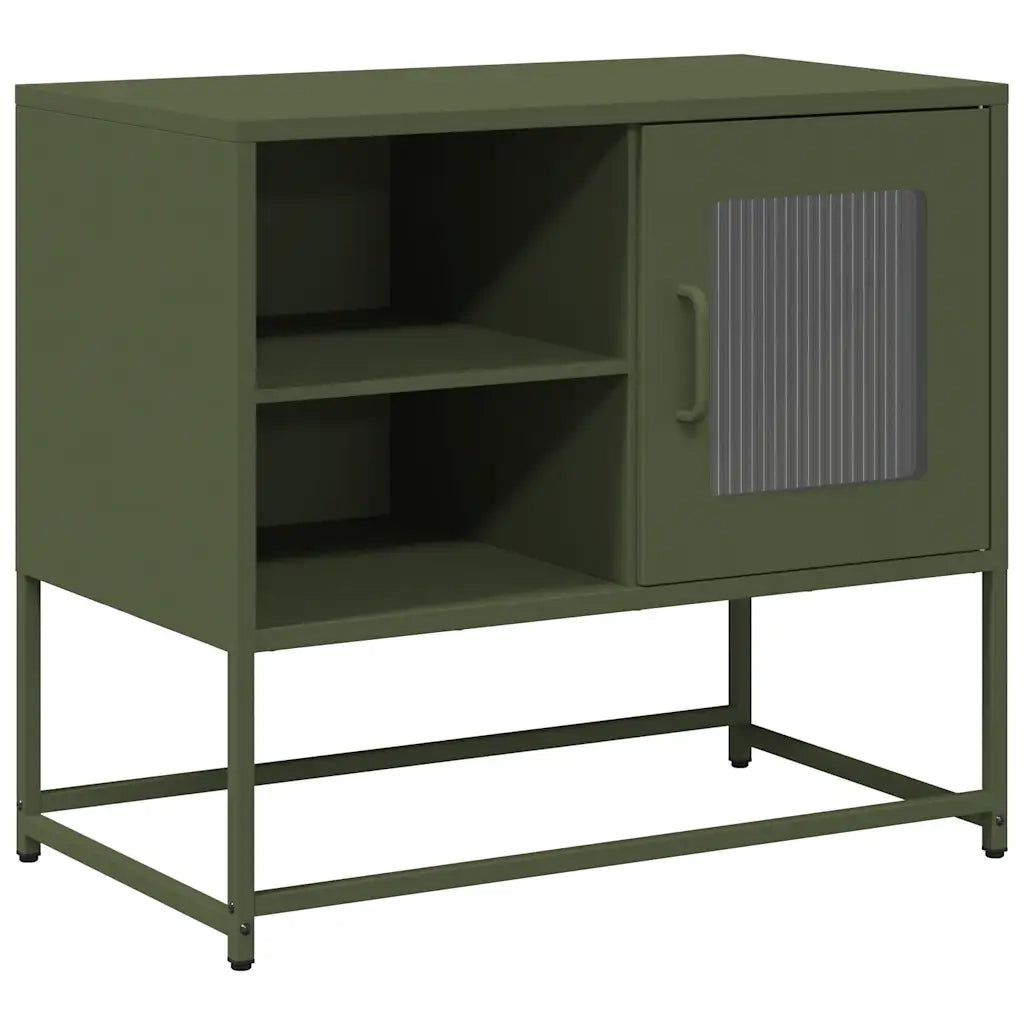 Mobile TV Verde Oliva 68x39x60,5 cm in Acciaio 853390