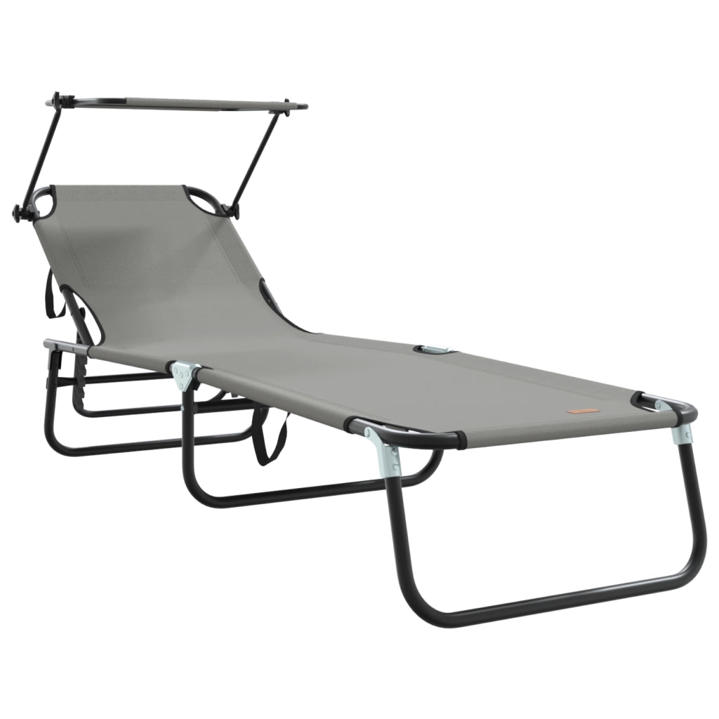 Lettini Prendisole 2 pz con tenda Grigio Tessuto Oxford 600D
