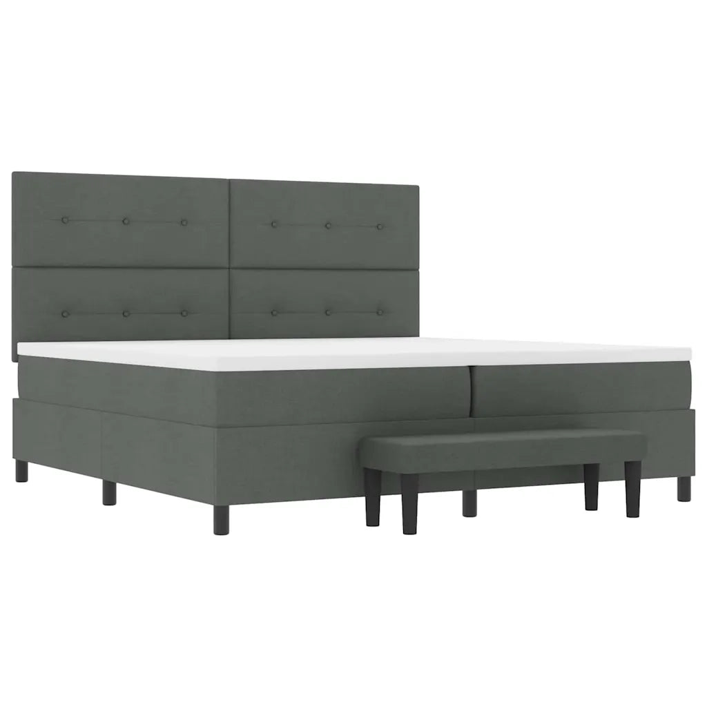 Letto a molle con materasso Grigio scuro 200 x 200 cm Tessuto 3344094