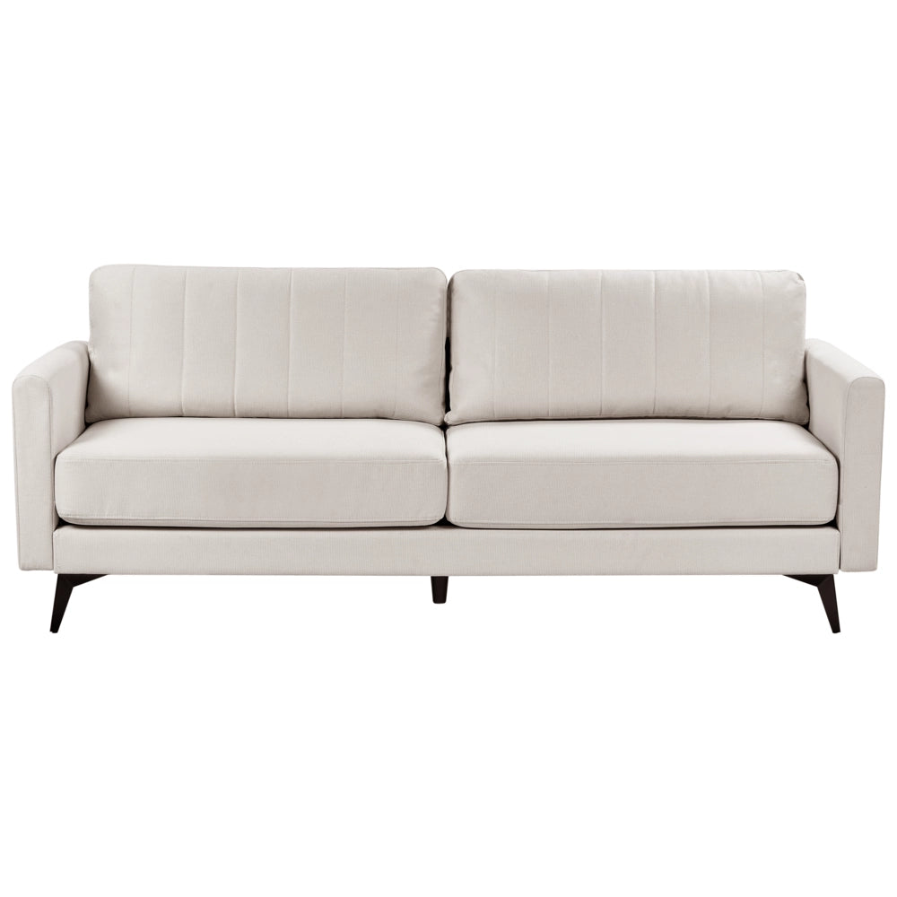 Divano a 3 posti in tessuto Beige chiaro Soggiorno Stile moderno Gambe in metallo