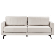 Divano a 3 posti in tessuto Beige chiaro Soggiorno Stile moderno Gambe in metallo