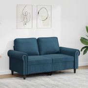 Divano a 2 Posti Blu 120 cm in Velluto 359528