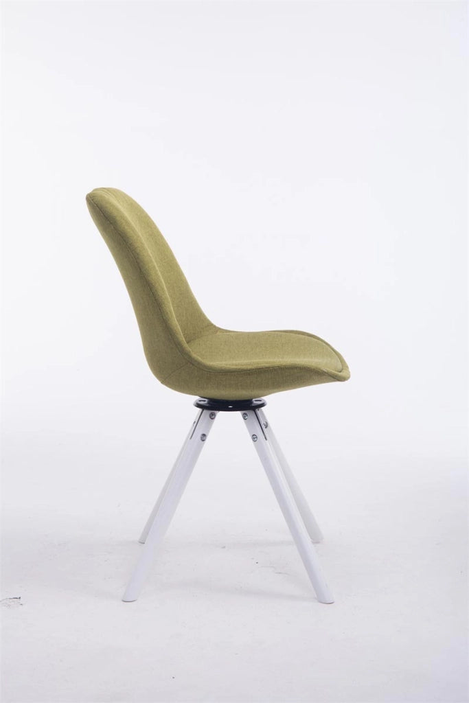 Sedia ospite Troyes Girevole Tessuto Rotondo verde,bianco