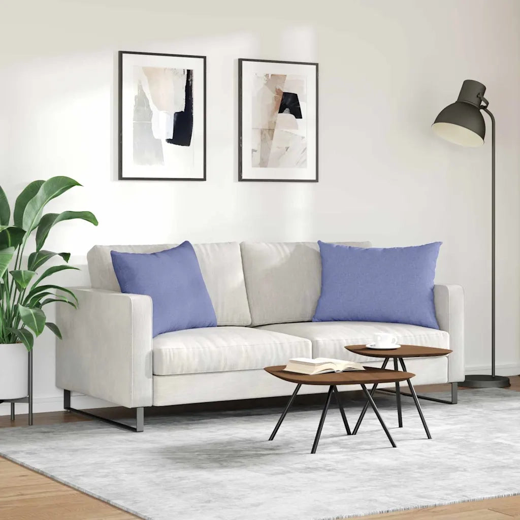 Cuscini da Divano 2 pz | Cuscini per sedie Blu jeans 70 x 50 cm Tessuto