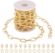 Fili di Alluminio a Catena da 5M - Chiavi a Crociera per Tartaruga - Anelli di Acciaio Inox - Fili di Acciaio Inox per Orecchini - Set di Fili da Orecchini con Spazzole in Plastica