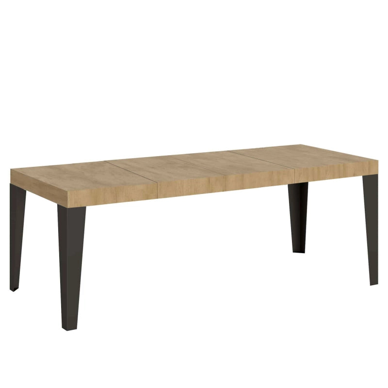Tavolo allungabile 90x160/264 cm Flame Premium telaio Antracite - Quercia Natura