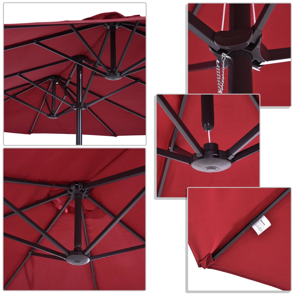 Parasole da giardino rettangolare ¨C zephmum ¨C Bordeaux, acciaio, 4.6x2.7x2.4 m