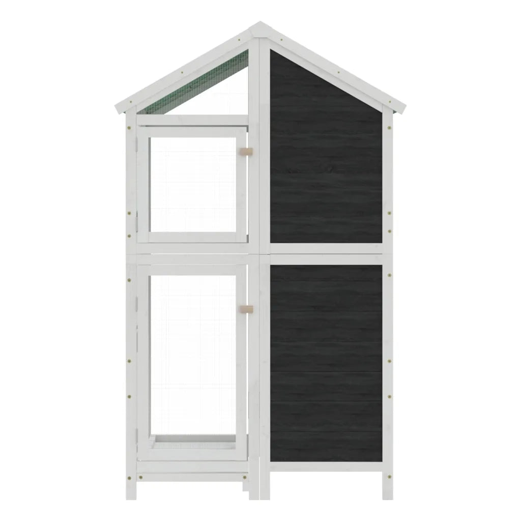 vidaXL Casetta per Uccelli Grigia 97x81x152 cm Legno Massello di Pino