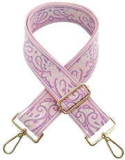 Fascia Regolabile da Spalla 75-130 cm - Larghezza 5 cm - Cotone - Donna - Disegno Fiori - Hardware Sostenibile - Cintura Portafoglio