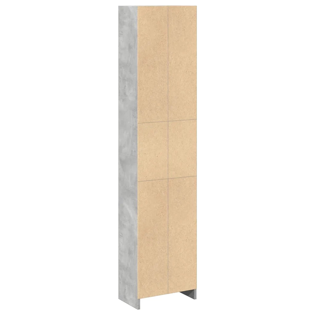 vidaXL Libreria Grigio Cemento 40x24x176 cm in Legno Multistrato