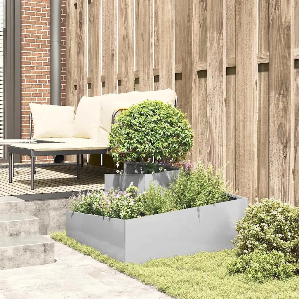 Vaso da giardino Argento 80 x 80 x 50 cm Acciaio inossidabile 873582