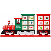 Trade Shop - Calendario Avvento Trenino Di Natale In Legno 24 Cassetti Decorazioni Natalizie -