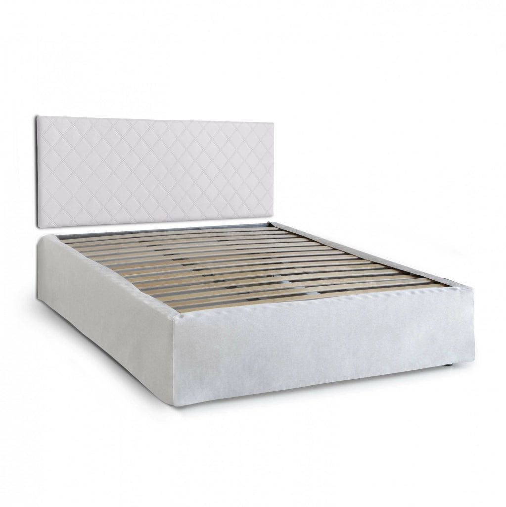Letto Matrimoniale Delinda, Letto Matrimoniale Materasso Incluso Made in Italy, Bianco