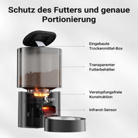 Fudajo Mangiatoia e abbeveratoio automatico per cani e gatti, distributore automatico di cibo da 3 litri e abbeveratoio da 2,5 litri, controllo mangime via app, colore nero