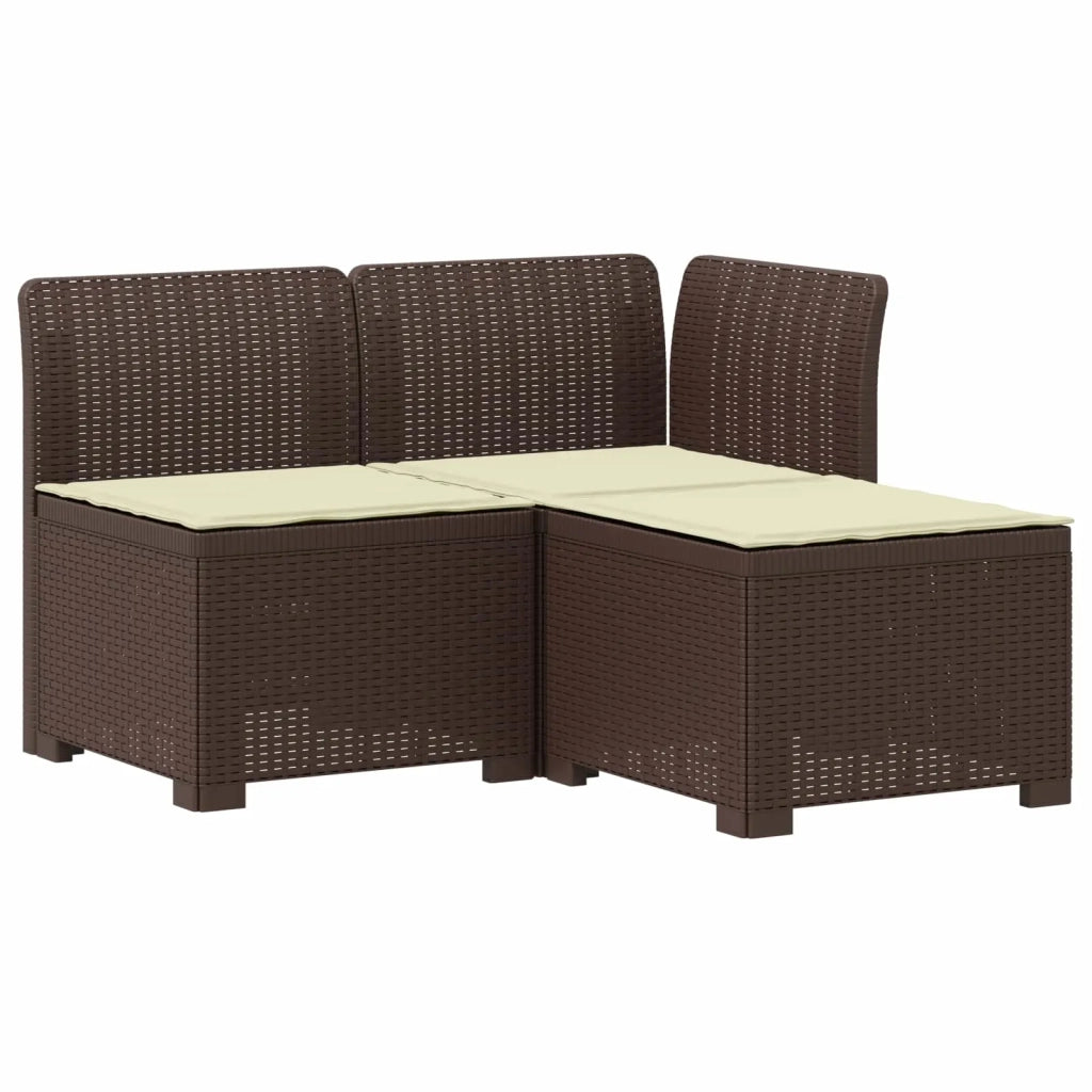 Divano da giardino 3 posti con cuscini in look rattan PP 8011892