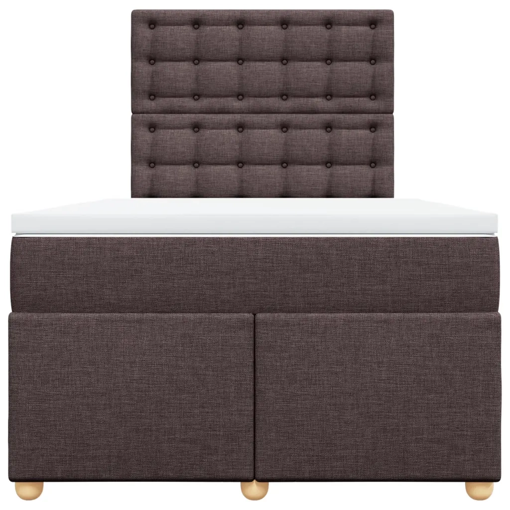 Giroletto a Molle con Materasso Marrone Scuro 120x190cm Tessuto 3291236