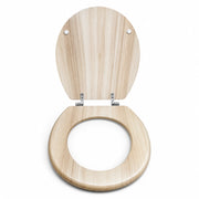 Sedile Copriwater Universale Per Bagno Wc MDF Beige Chiaro Effetto Legno 94106