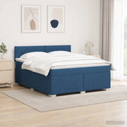 Letto con Box Spring, Materasso e LED Blu 180 x 200 cm Tessuto 3452014