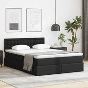 Letto con contenitore e materasso Nero 140 x 190 cm