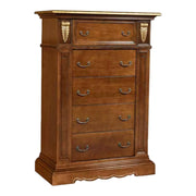 Cassettiera legno decori in foglia oro finitura bassano 106x53x153 - Mobili 2G