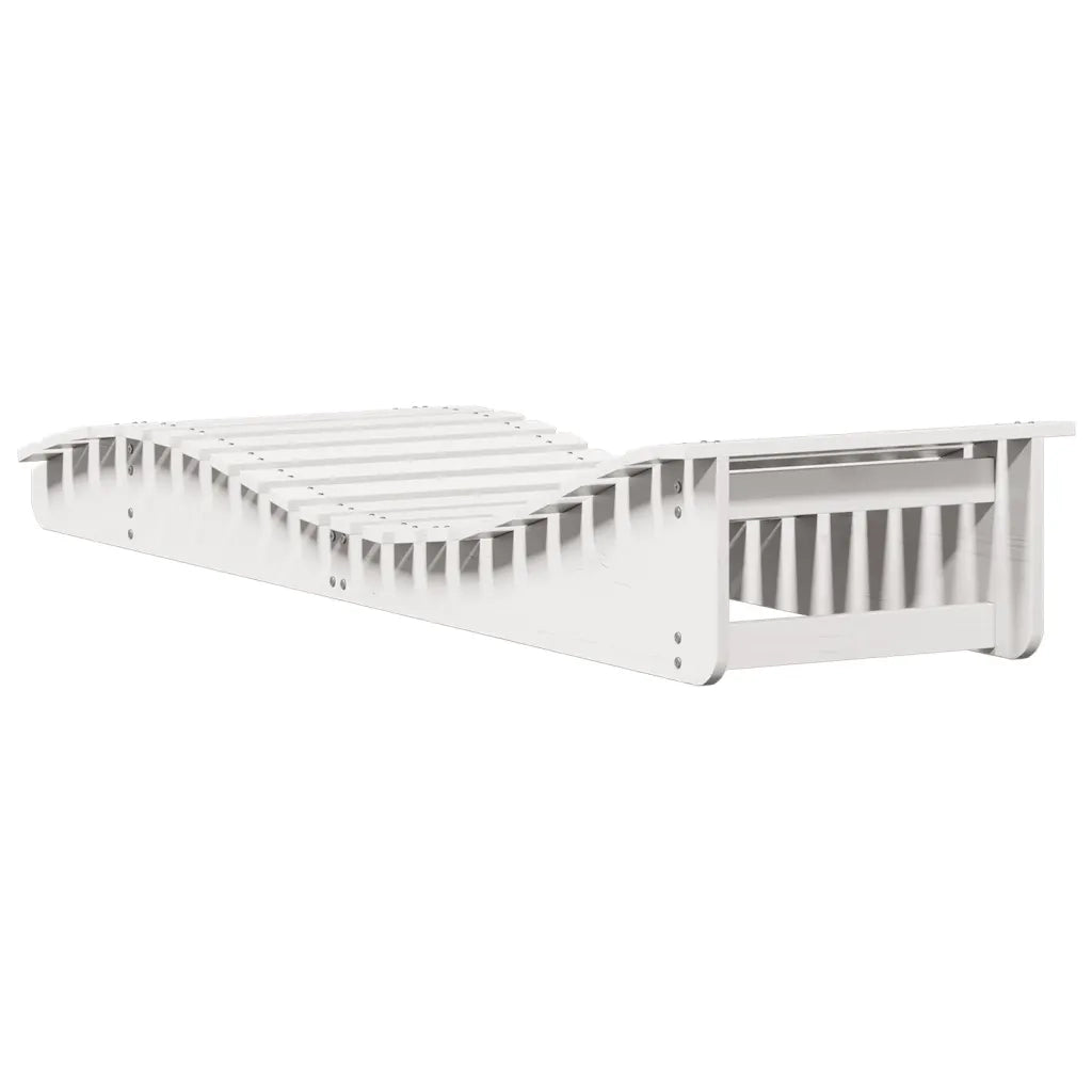 Lettini Prendisole 2pz Bianchi 205x60x31,5 Legno Massello Pino