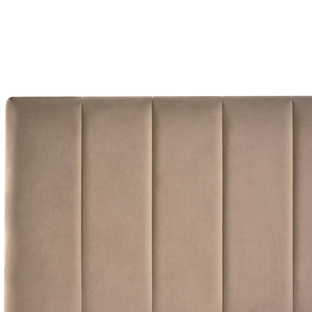 Letto matrimoniale 120 x 200 cm Tortora Rivestimento in velluto 4ft con cassetti Testiera Base a doghe Moderno