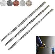 Hamerboor SDS Plus 10 12 14 x 350 mm con 4 lobi di taglio - Set di foratura professionale per pietra naturale, pietra, calcestruzzo e mattoni di muratura