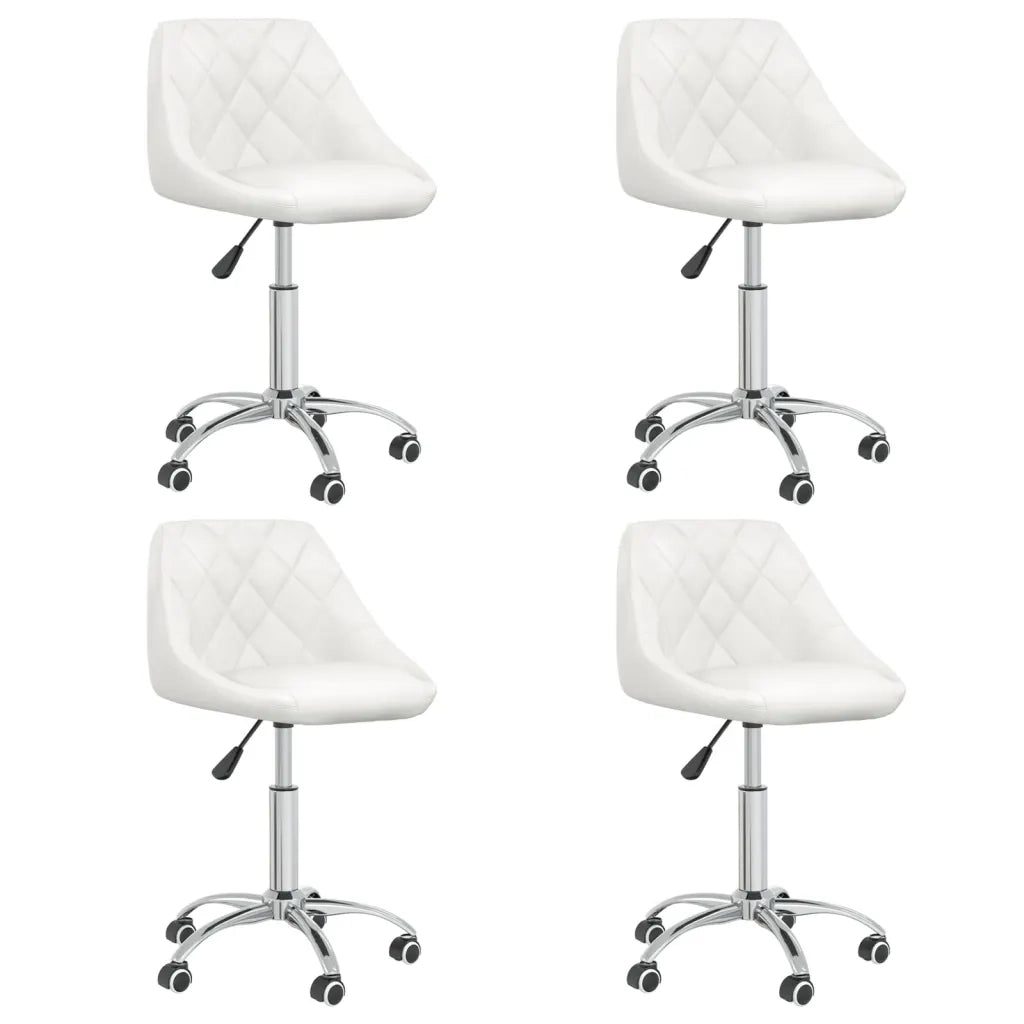 Sedie da Pranzo Girevoli 4 pz Bianche in Similpelle cod mxl 55528