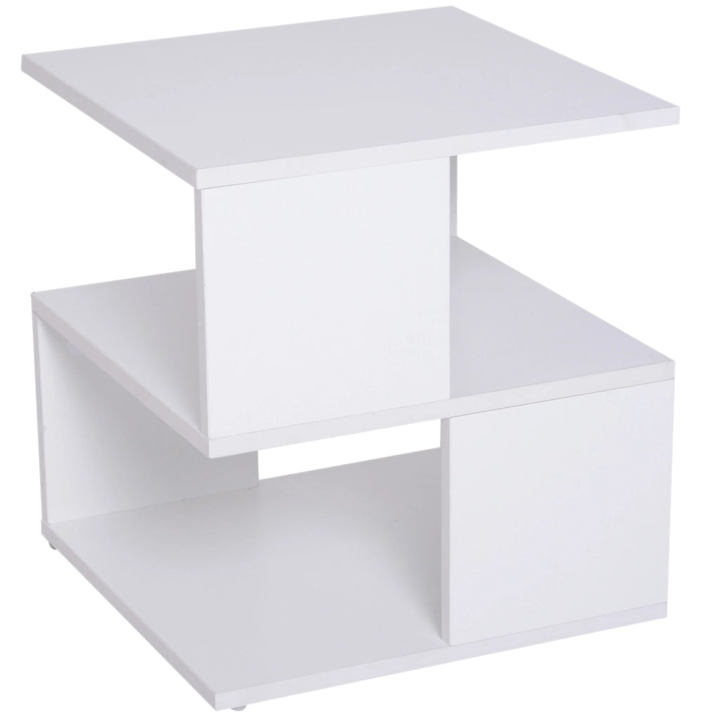 Tavolino da salotto con ripiano ¨C zephmum ¨C bianco 40x40x43