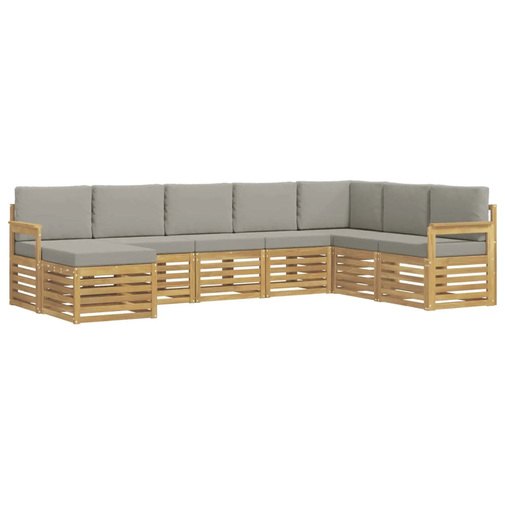Set di divani da esterno 6 pcs Bianco e Grigio Chiaro