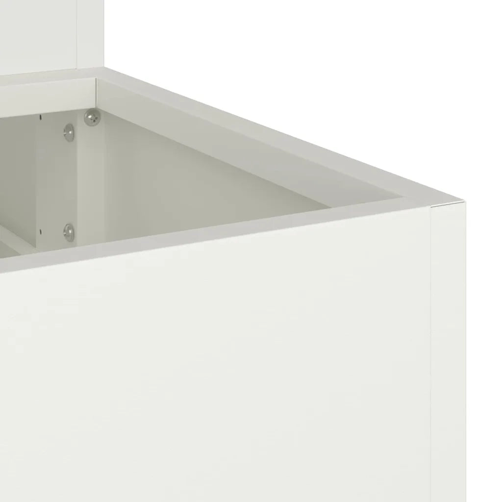 Vaso da giardino-Fioriera da Esterno-Contenitore per Piante Bianco 90 x 90 x 35 cm