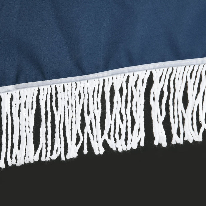 Ombrellone da Giardino Inclinabile Ø213x234 cm a 8 Stecche con Manovella Blu e Beige