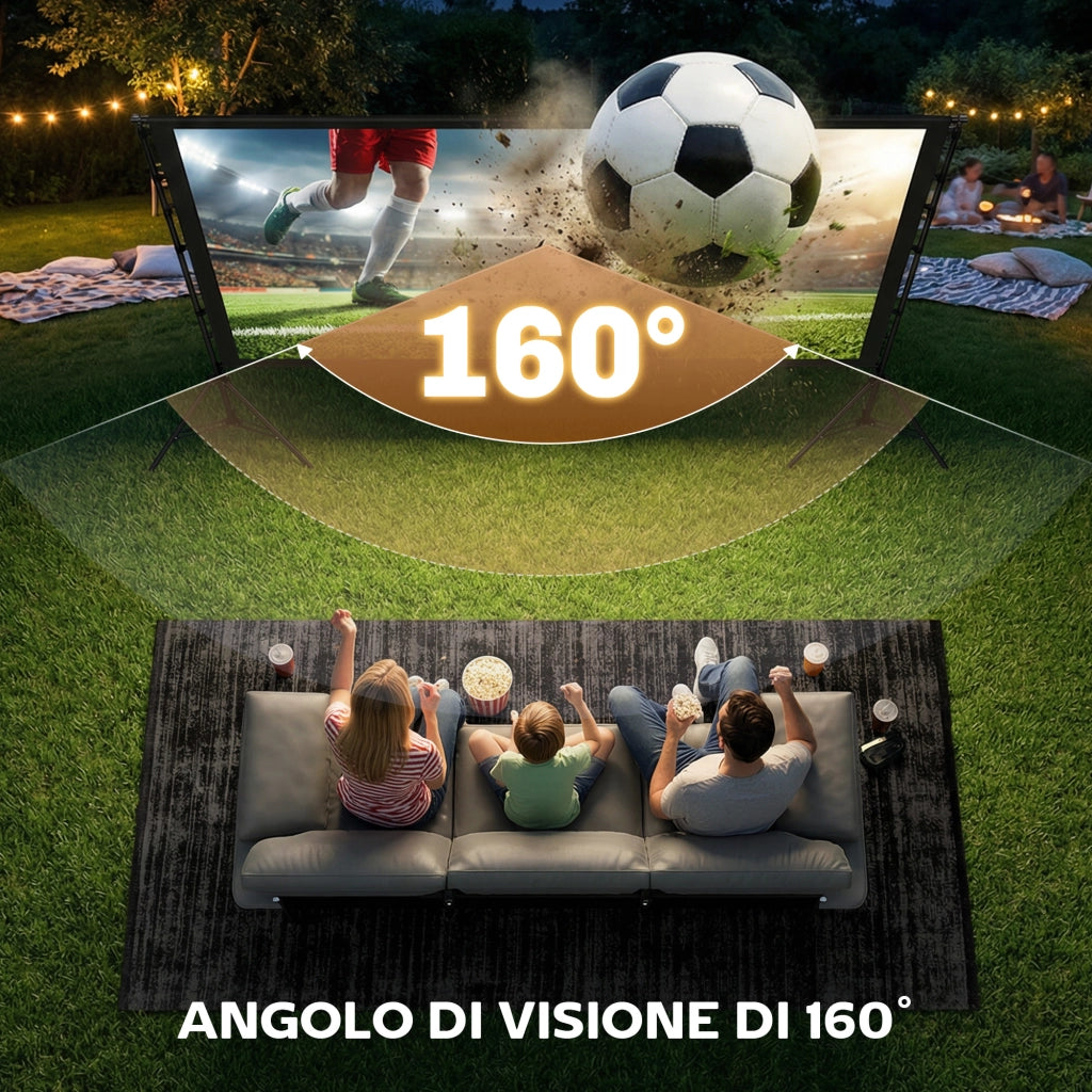 Telo per Proiettore 100 Pollici 16:9 ¨C zephmum ¨C Bianco con Treppiedi
