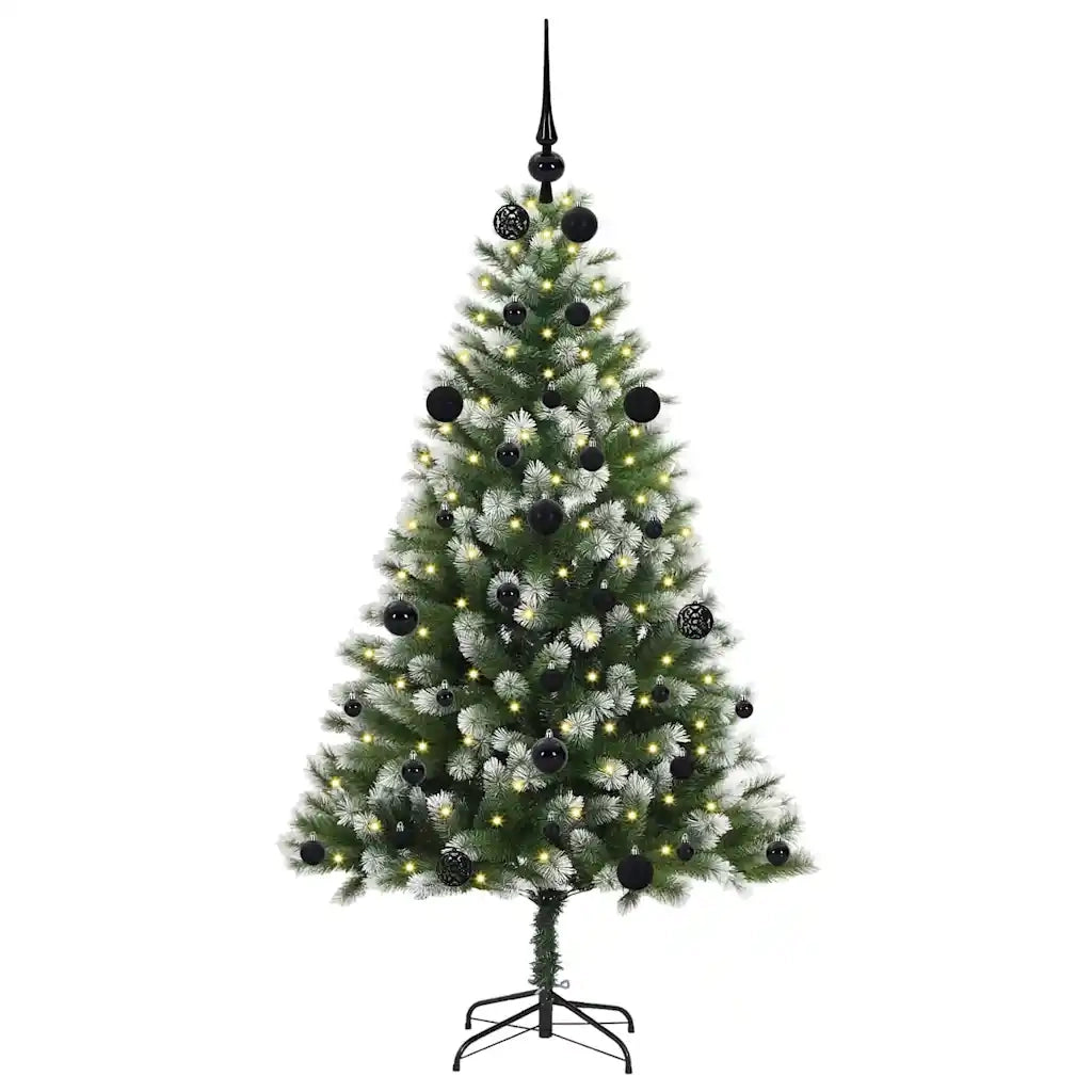 Albero di Natale Artificiale a Cerniera-Albero Natalizio con neve fioccata 282863